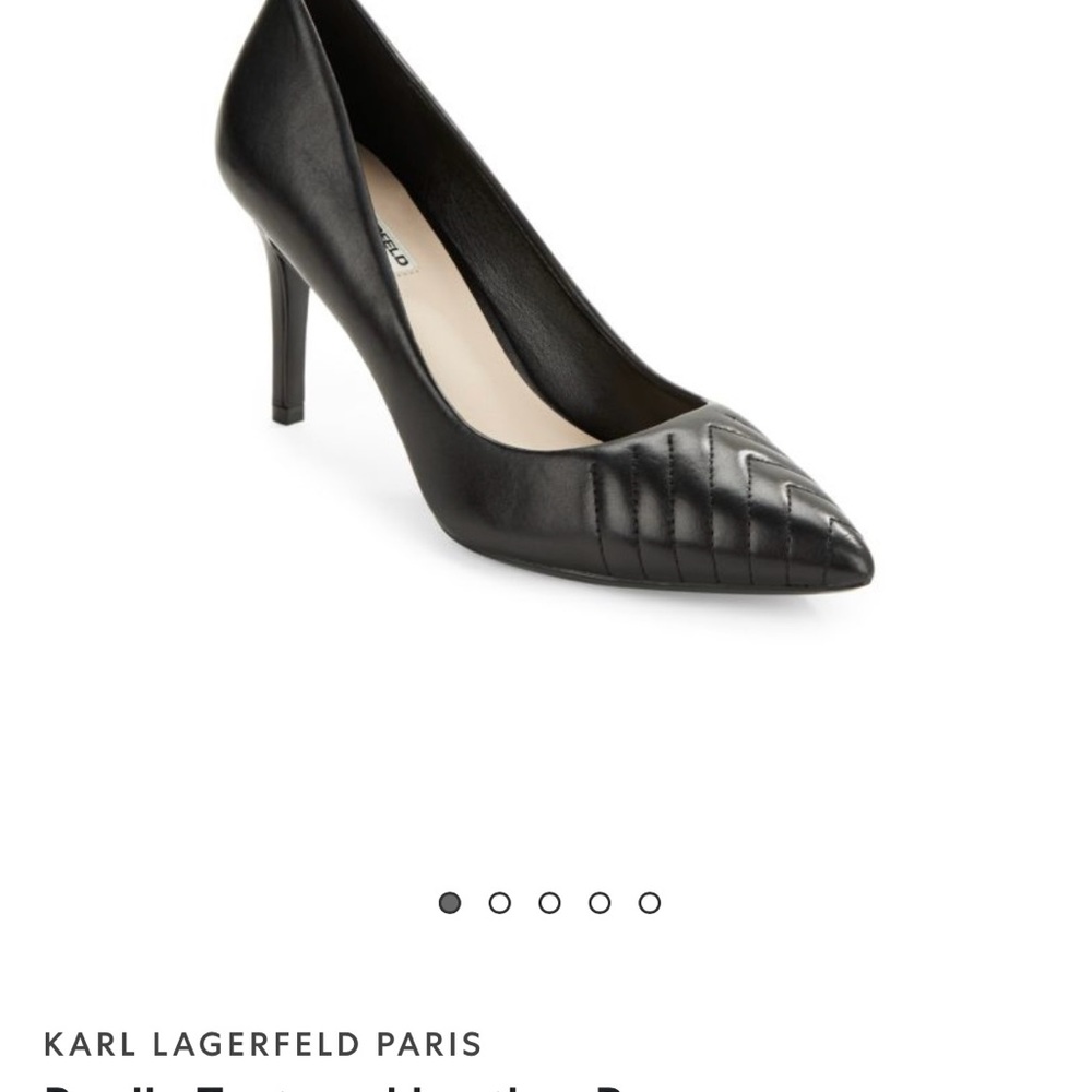 Karl Lagerfeld Black Pointed-Toe Heels